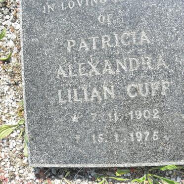 CUFF Patricia Alexandra Lilian 1902-1975