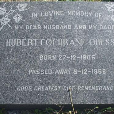 OHLSSON Hubert Cochrane 1905-1958