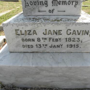GAVIN Eliza Jane 1923-1915