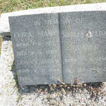 GIMBER Eliza Mary 1912-1967 :: GIMBER Joan 1934-1934 :: GIMBER Charles William  1914-1962