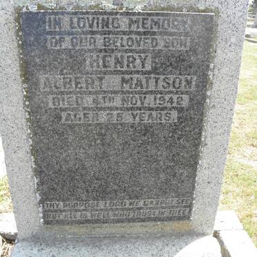 MATTSON Henry Albert -1942