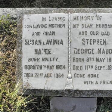 NAUDE Stephen George 1880-1956 &amp; Susan Lavinia HULLEY 1884-1964