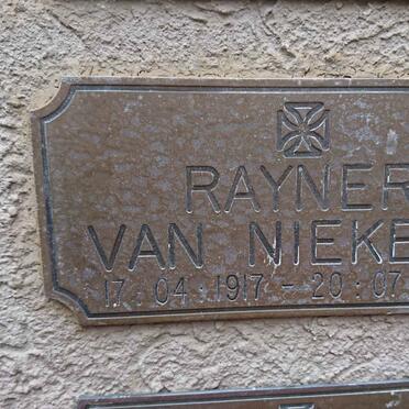 NIEKERK Rayner, van 1917-1990