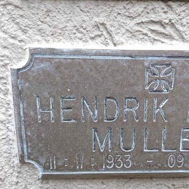 MULLER Hendrik Peter 1933-1999
