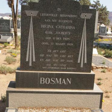 BOSMAN Regina Catharina nee JOUBERT 1905-1959