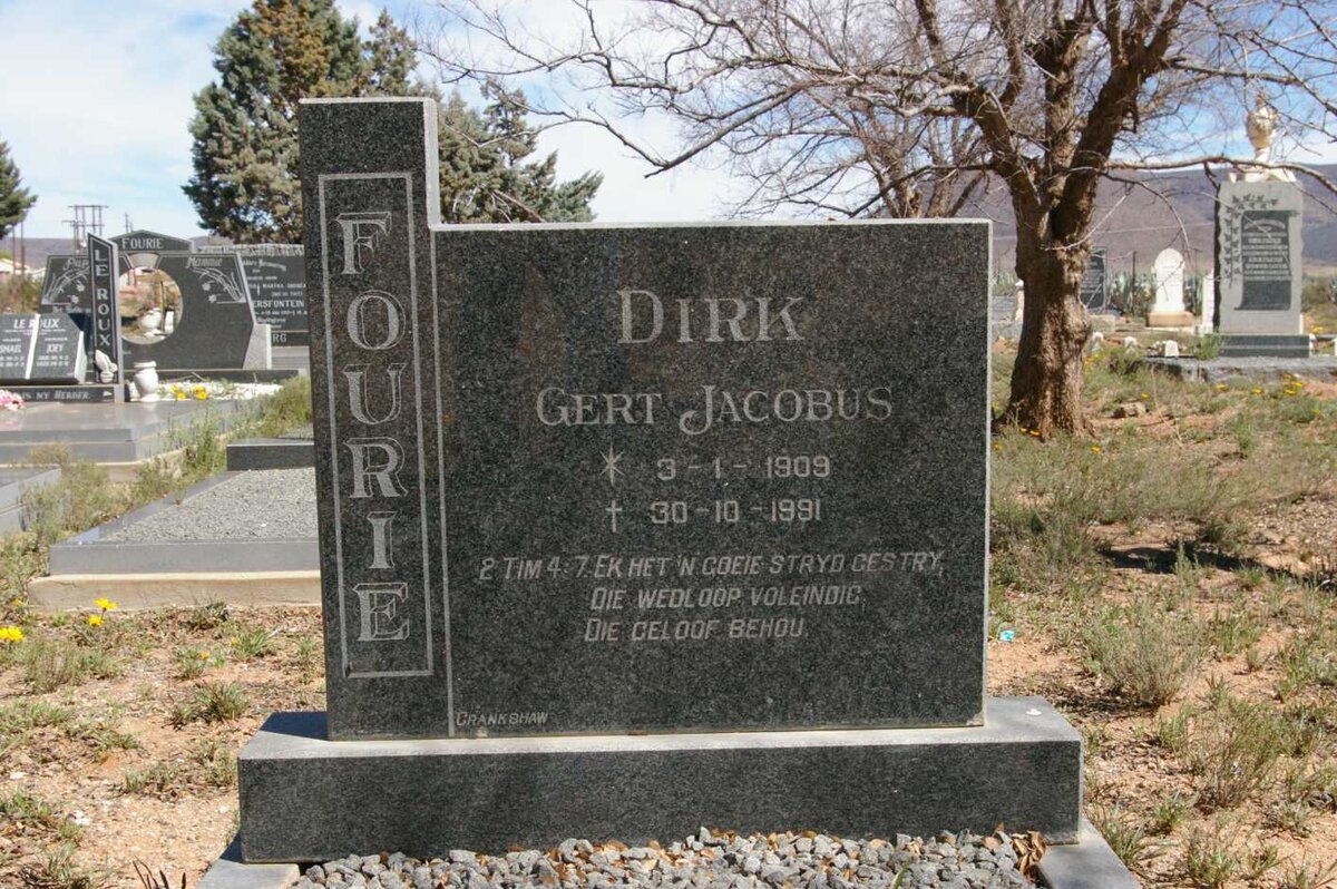 FOURIE Dirk Gert Jacobus 1909-1991