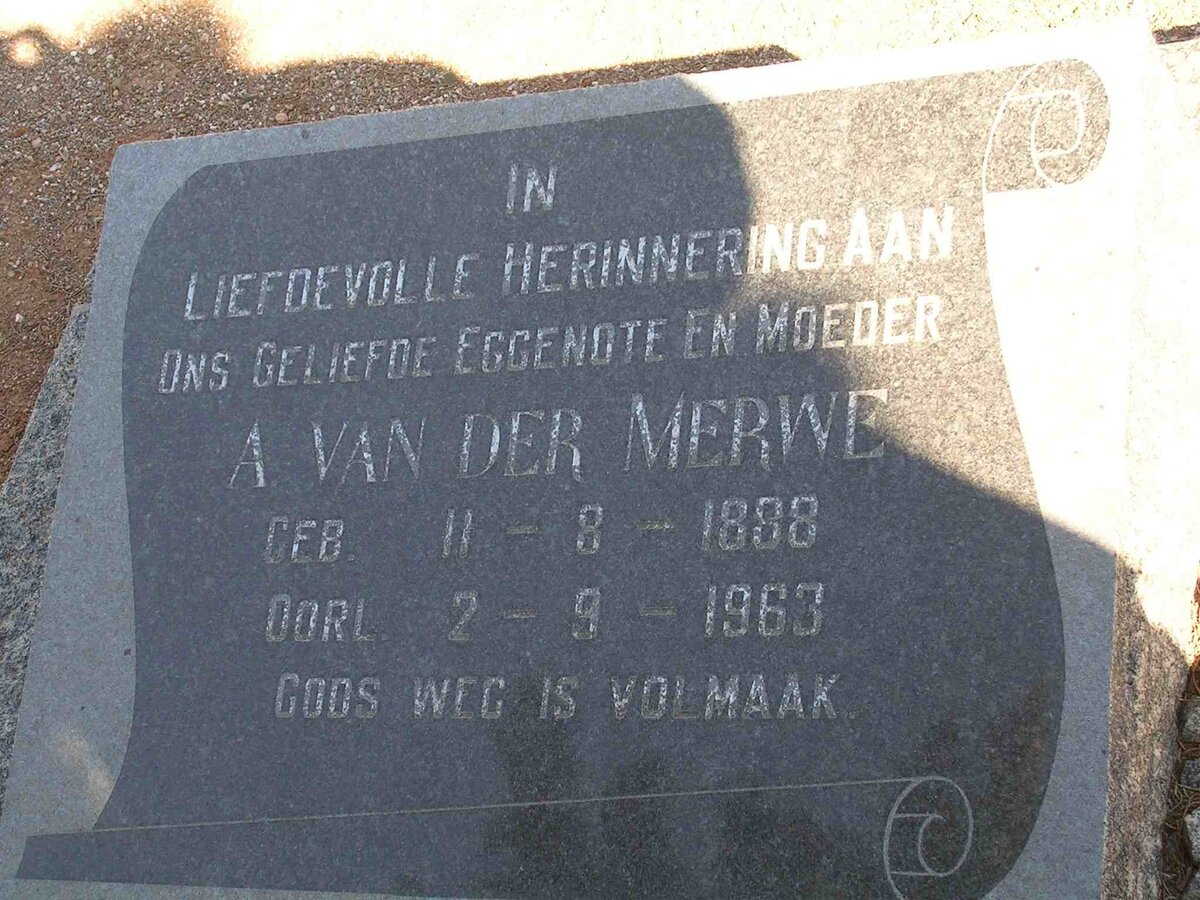 MERWE A., van der 1888-1963