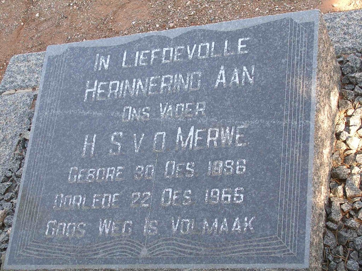 MERWE H.S., v.d. 1886-1966