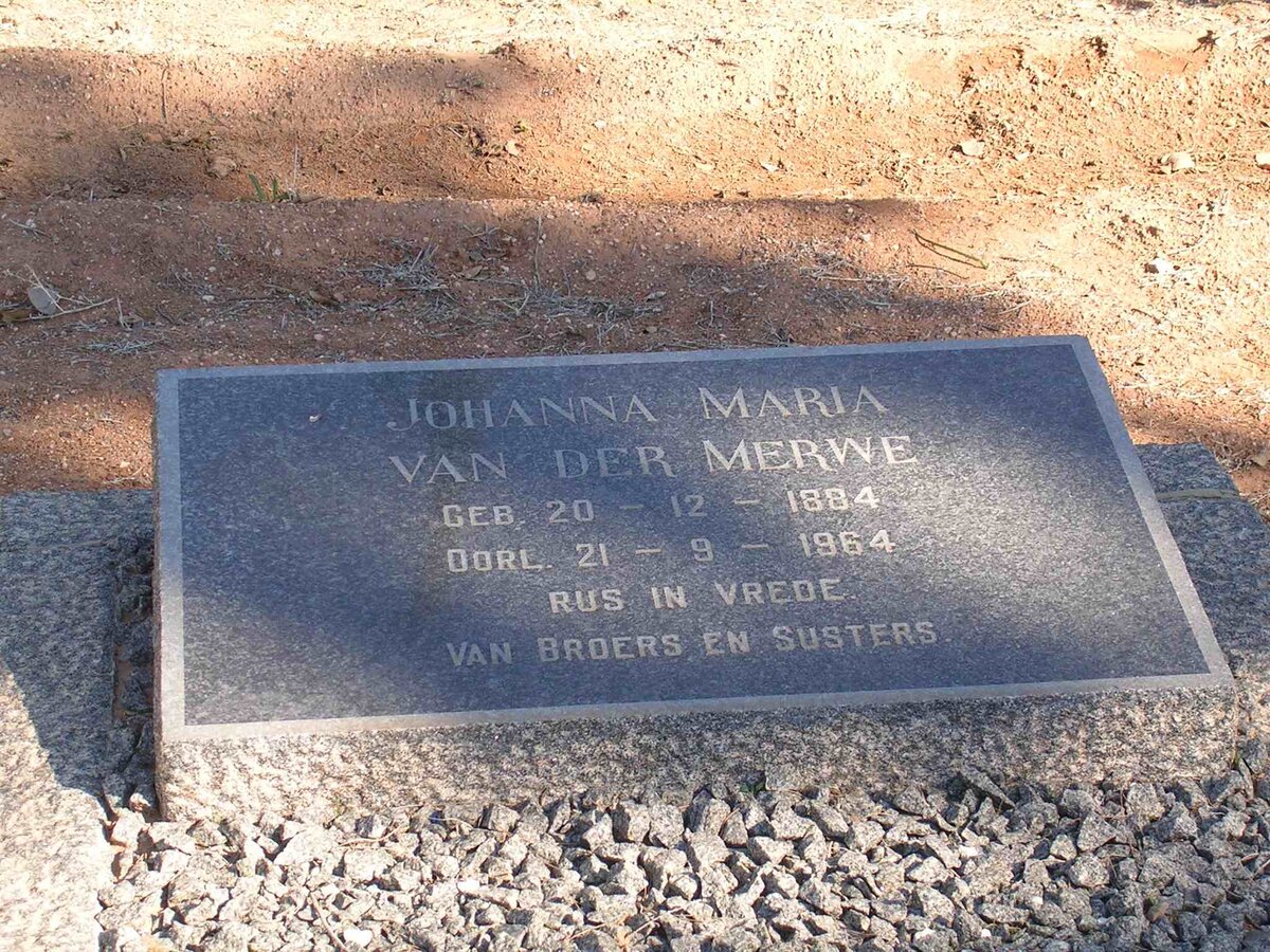MERWE Johanna Maria, van der 1884-1964