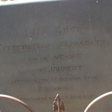 MERWE Petronella Elizabeth, van der nee JOUBERT 1796-1873