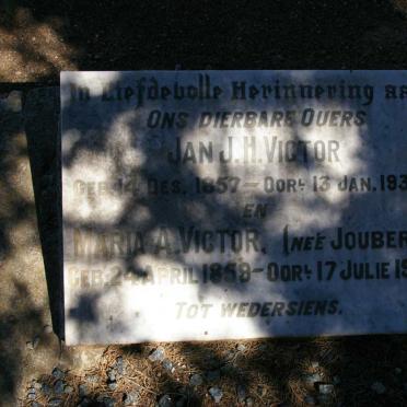 VICTOR Jan J.H. 1857-1934 &amp; Maria A. JOUBERT 1859-1923
