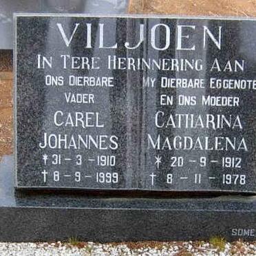 VILJOEN Carel Johannes 1910-1999 &amp; Catharina Magdalena 1912-1978