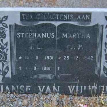 VUUREN Stephanus J.L., Janse van 1931-1981 &amp; Martha J.P. 1942-