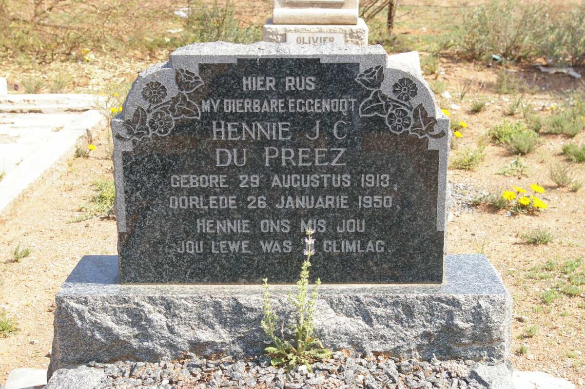 PREEZ Hennie J.C., du 1913-1950