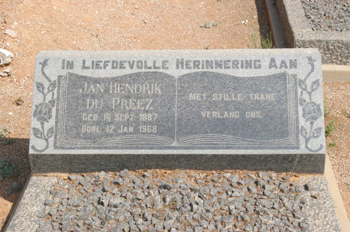 PREEZ Jan Hendrik, du 1887-1968