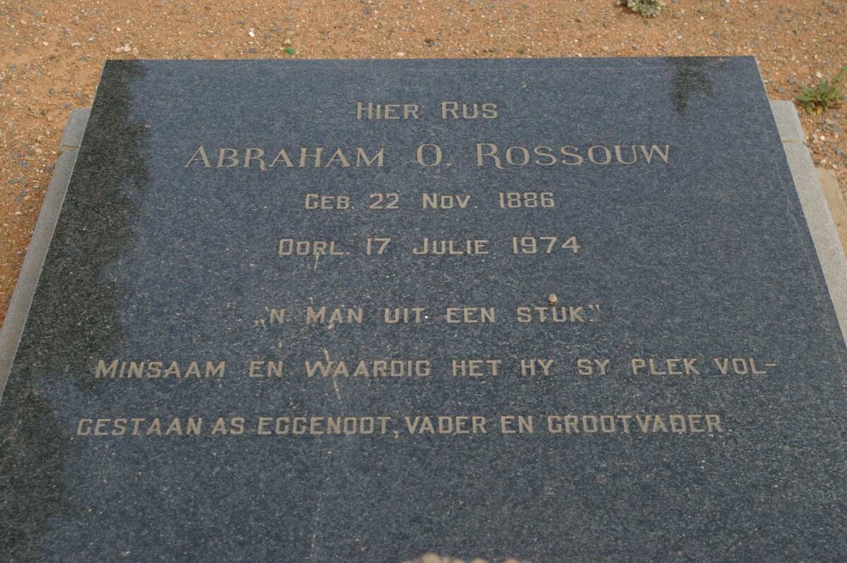 ROSSOUW Abraham O. 1886-1974