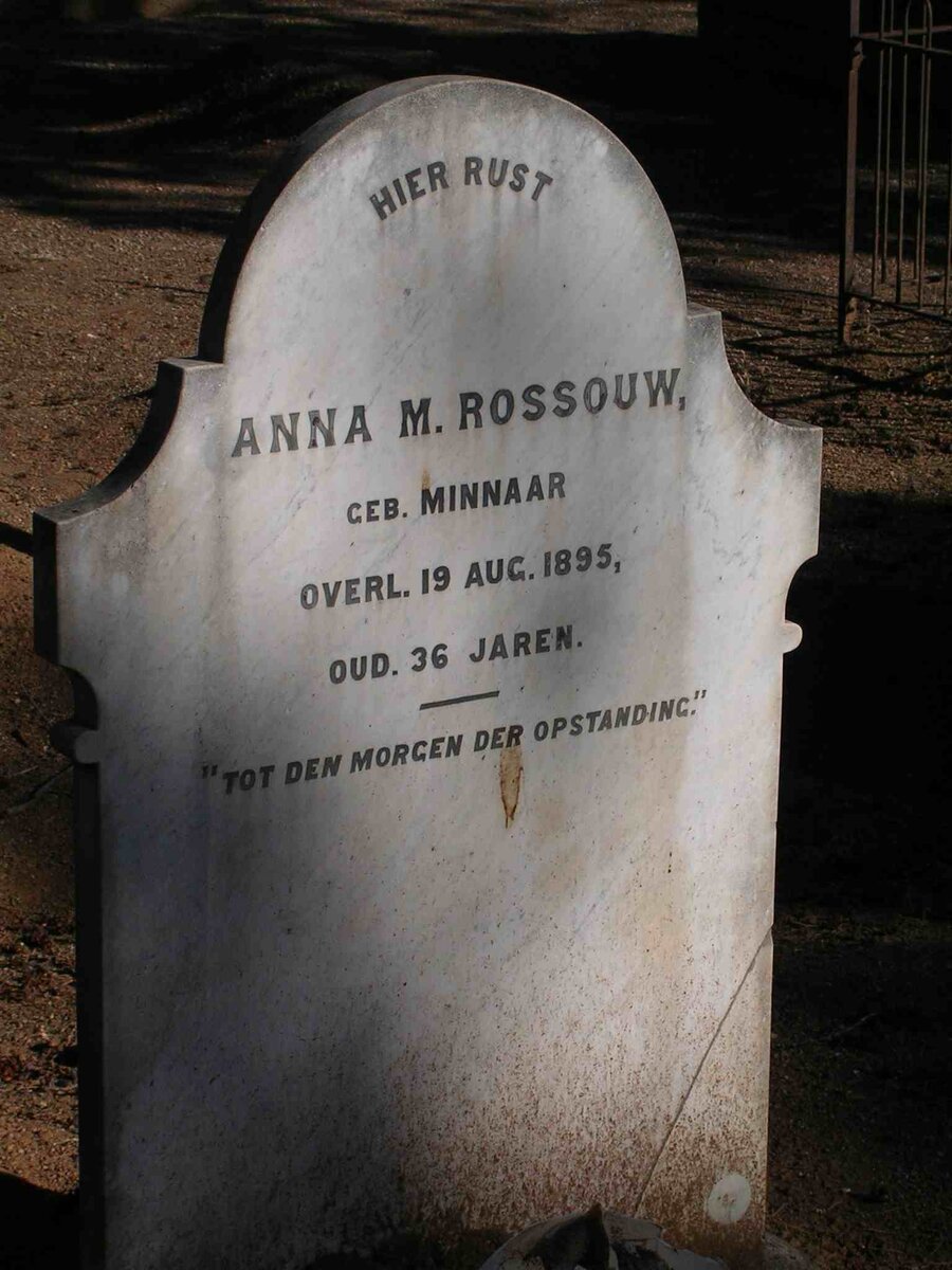 ROSSOUW Anna M. nee MINNAAR     -1895