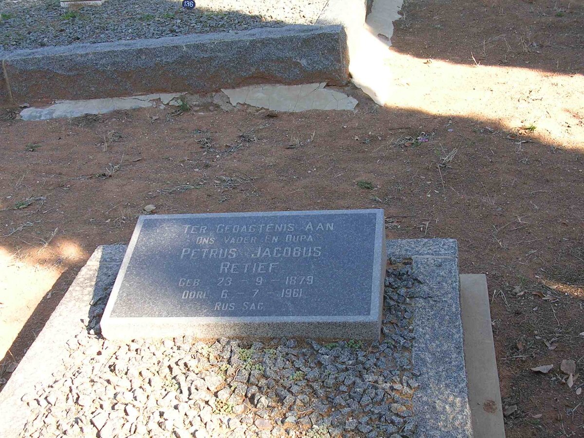 RETIEF Petrus Jacobus 1879-1961