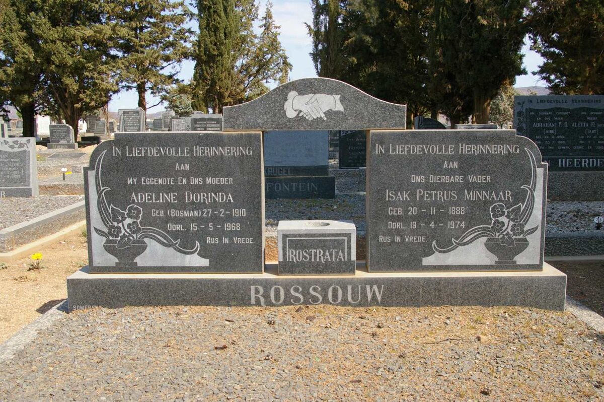 ROSSOUW Isak Petrus Minnaar 1888-1974 &amp; Adeline Dorinda BOSMAN 1910-1968