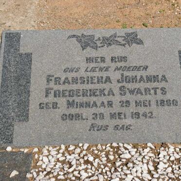 SWARTS Fransiena Johanna Frederieka nee MINNAAR 1860-1942