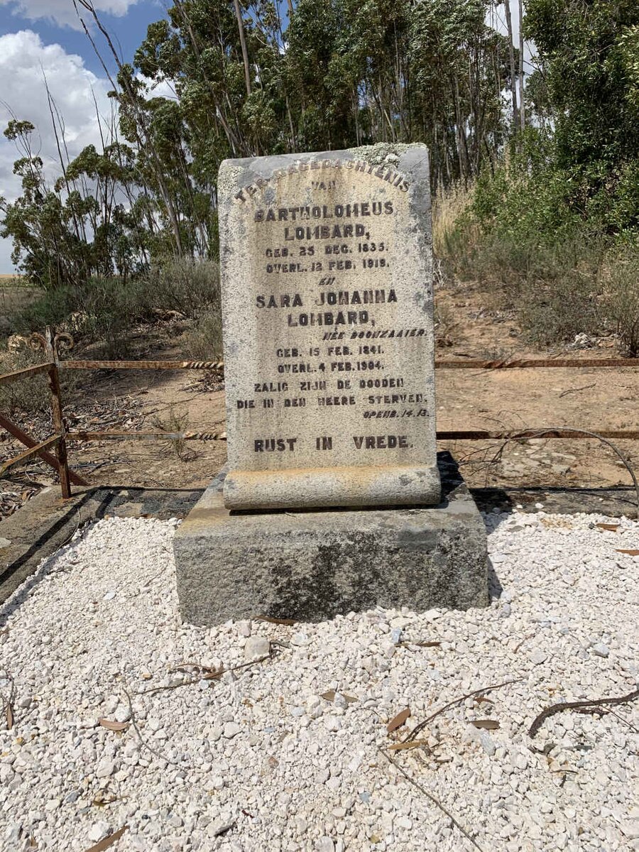 LOMBARD Bartholomeus 1835-1919 &amp; Sara Johanna BOONZAAIER 1841-1904