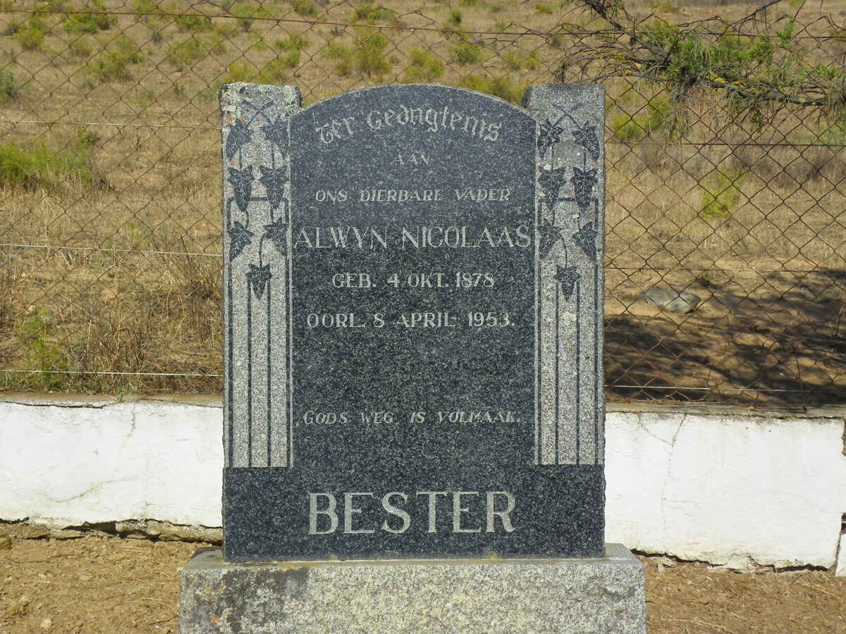BESTER Alwyn Nicolaas 1878-1953