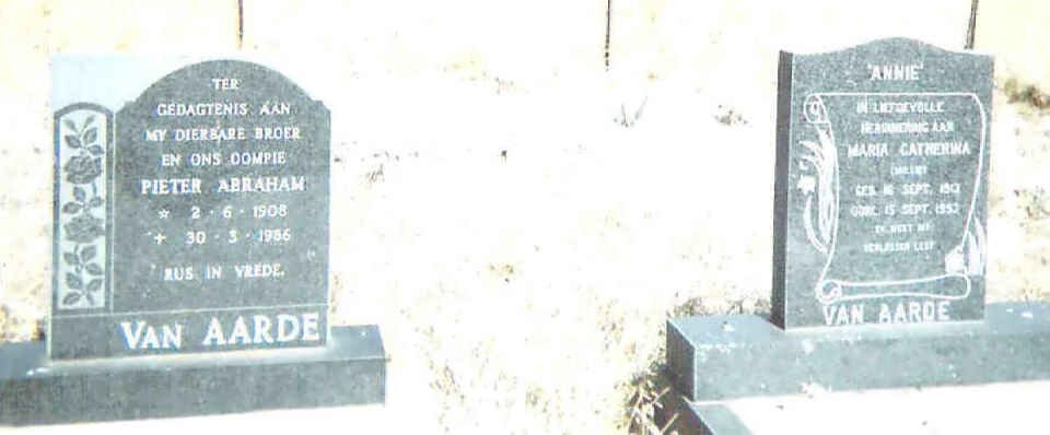 AARDE Pieter Abraham, van 1908-1986 :: VAN AARDE Maria Catherina