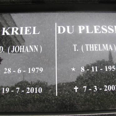 KRIEL J.D. 1979-2010 :: DU PLESSIS T. 1955-2002