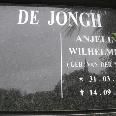 JONGH Anjelina Wilhelmina, de nee VAN DER MERWE 1926-2010