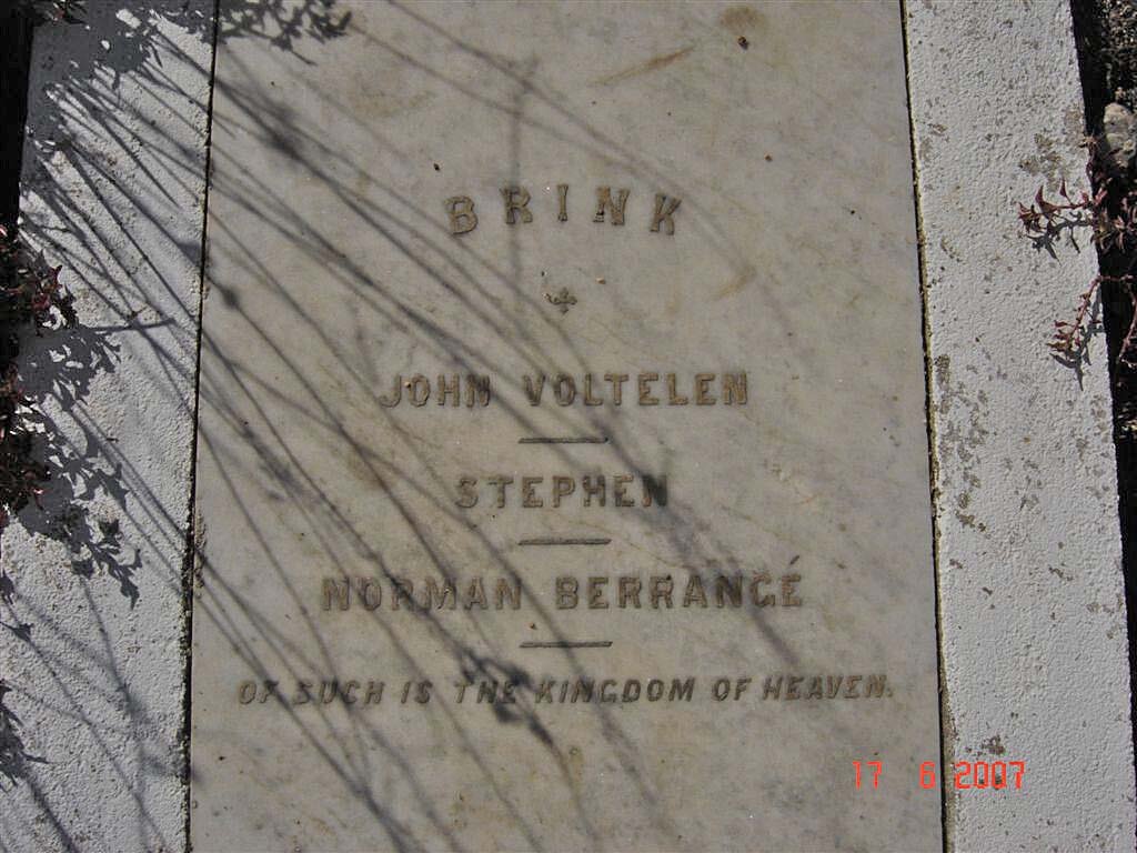 BRINK . John Voltelen . Stephen . Noman Berrangé