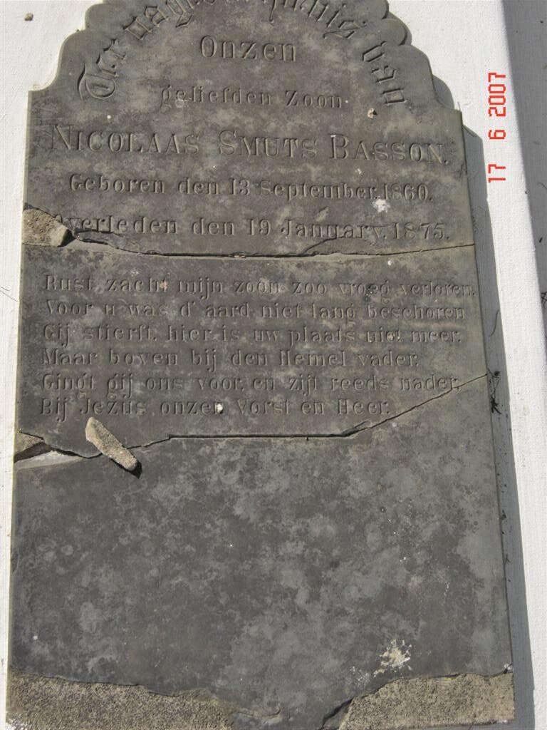 BASSON Nicolaas Smuts 1860-1875
