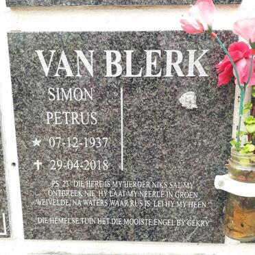 BLERK Simon Petrus, van 1937-2018