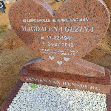 RENSBURG Magdalena Gezina, Jansen van 1941-2019