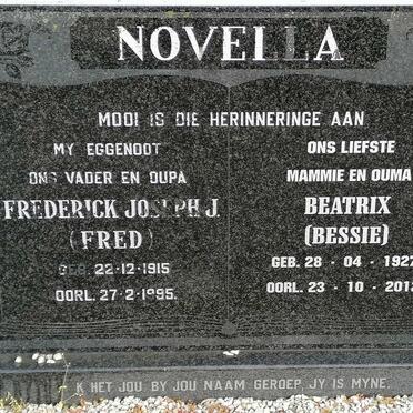 NOVELLA Frederick Joseph J. 1915-1995 &amp; Beatrix 1927-2012