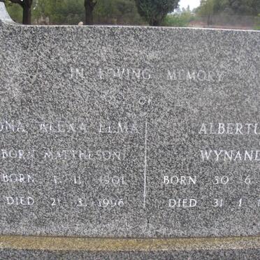 LOUW Albertus Wynand 1909-1985 &amp; Mona Alena Elma MATTHESON 1901-1996 :: LOUW Anthony Albertus Henry 1935-1995