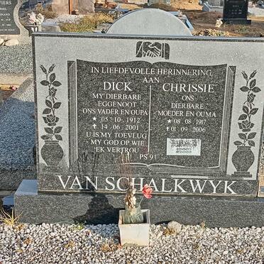 SCHALKWYK Dick, van 1912-2001 &amp; Chrissie 1917-2006 :: VAN SCHALKWYK Petrus Jurgens 1953-2003