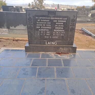 LAING Jan Johannes Albertus 1916-1983 &amp; Helena Hendrika 1919-2012