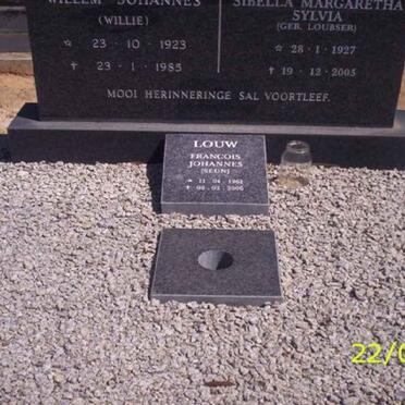 LOUW Willem Johannes 1923-1985 &amp; Sibella Margaretha Sylvia LOUBSER 1927-2005 :: LOUW Francois Johannes 1961-2006