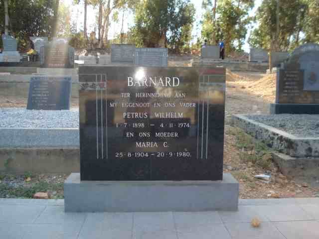 BARNARD Petrus Wilhelm 1898-1974 &amp; Maria C. 1904-1980