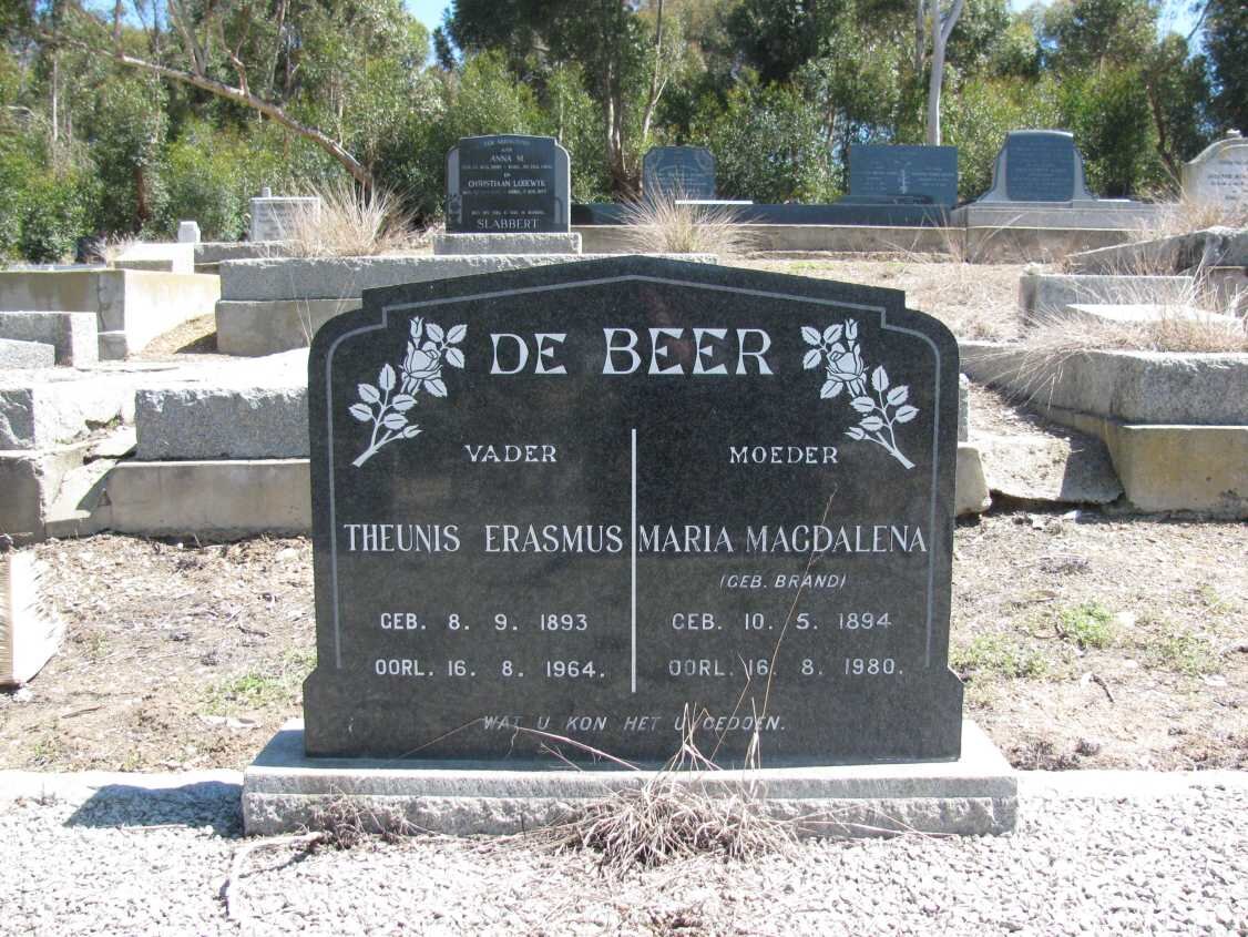 BEER Theunis Erasmus, de 1893-1964 &amp; Maria Magdalena BRAND 1894-1980