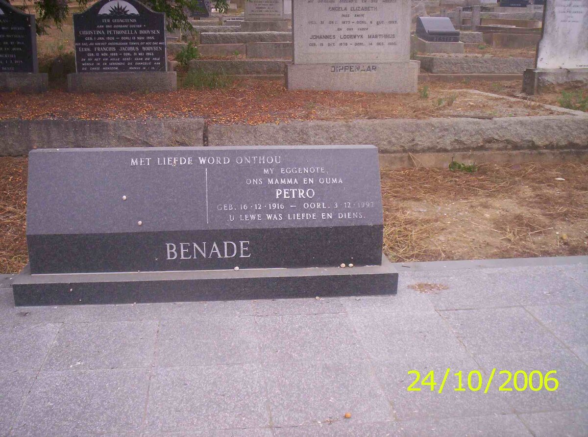 BENADE Petro 1916-1992