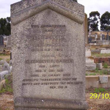 BASSON M.M. 1843-1919 &amp; Elizabeth C. LOUW 1851-1939