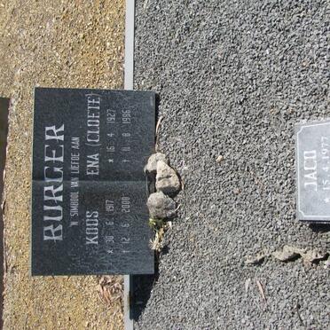 BURGER Koos 1917-2000 &amp; Ena CLOETE 1927-1996 :: BURGER Jaco 1977-2002