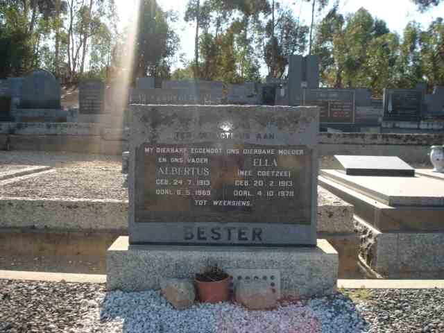 BESTER Albertus 1913-1969 &amp; Ella COETZEE 1913-1978