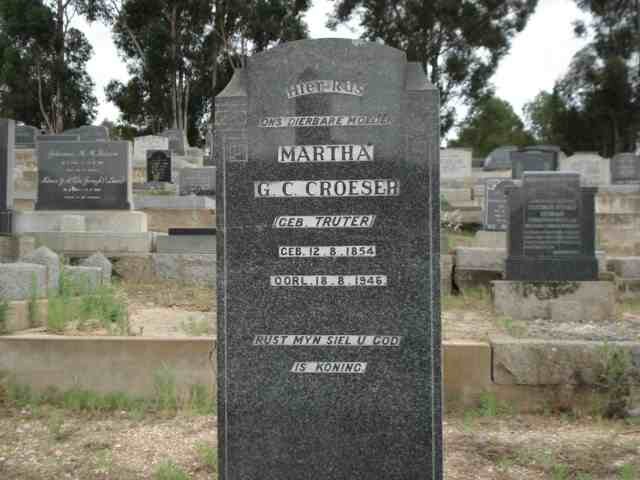 CROESER Martha G.C. nee TRUTER 1854-1946