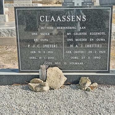 CLAASSENS P.J.C. 1921-2001 &amp; KOTZE H.A.J. 1923-1990