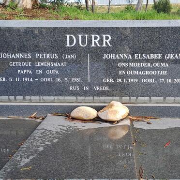 DURR Johannes Petrus 1914-1981 &amp; Johanna Elsabee 1919-2016