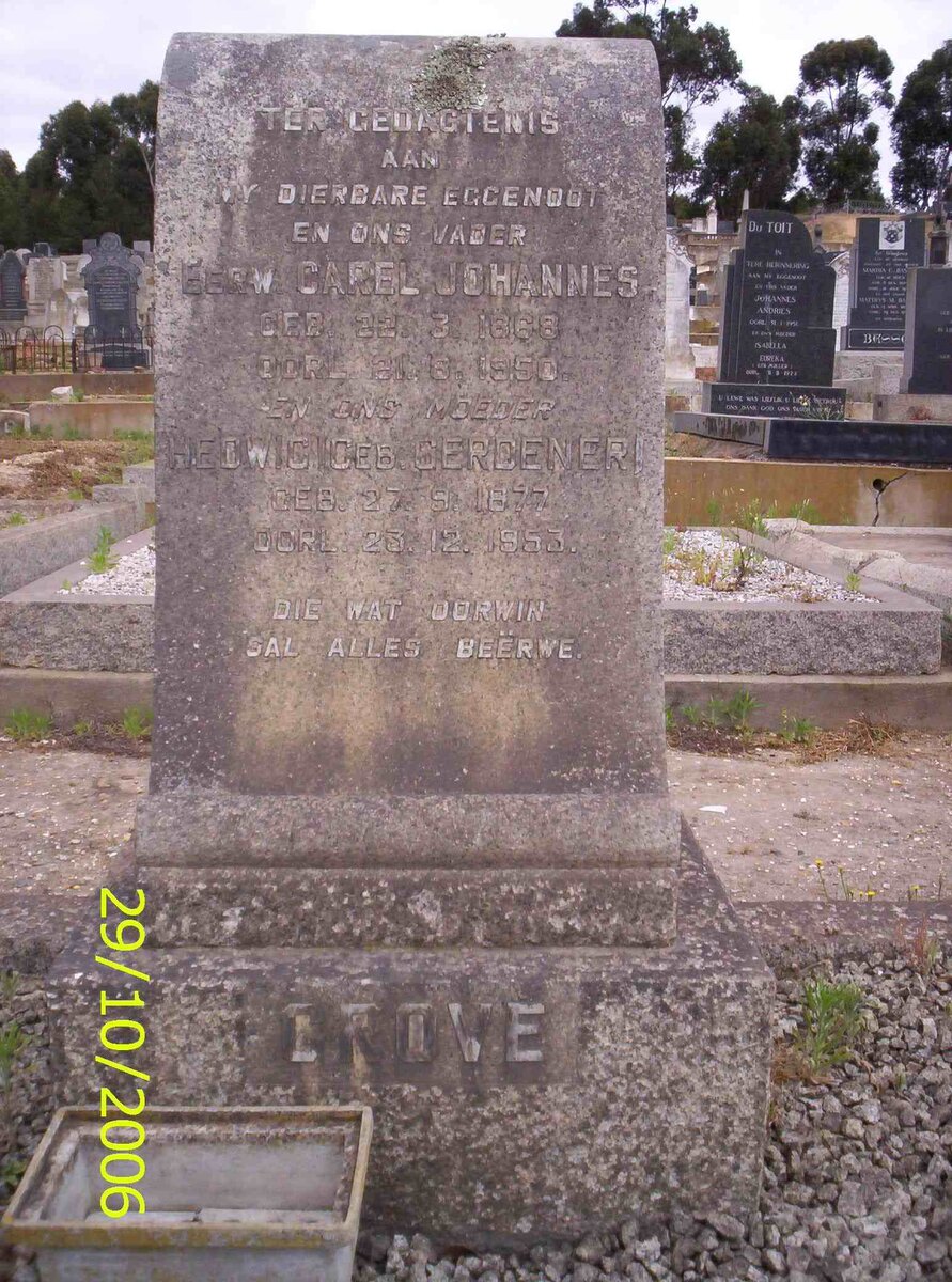 GROVÉ Carel Johannes 1868-1950 &amp; Hedwig GERDENER 1877-1953