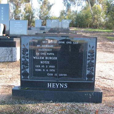 HEYNS Willem Burger Kotze 1920-1976