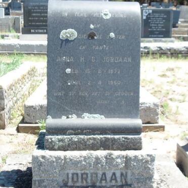 JORDAAN Anna H.C. 1877-1950